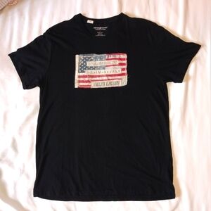 Denim & Supply Ralph Lauren Black Tee with Flag Graphic
